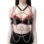 O Ring Decor Body Chain Five-Star Leather Bra Tank Top