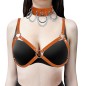 Ring Pendant Collar Cup-Less Bra Harness Set