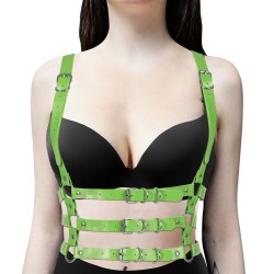 Retro Shoulder Girdle With Multi Buckled Waist Belt