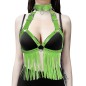 Heart Collar Riveted Bra Harness With Belt Tassel