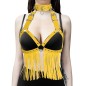 Heart Collar Riveted Bra Harness With Belt Tassel