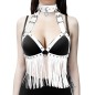 Heart Collar Riveted Bra Harness With Belt Tassel