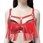 Women's Leather Body Chest Harness Belt Fringe Tassel