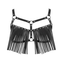 Women's Leather Body Chest Harness Belt Fringe Tassel