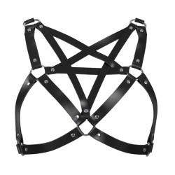 Gothic Cup-Less Bra Harness Leather Body Bondage