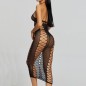 Alluring Hot Transparent Long Fishnet Dress