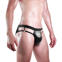 Men Faux Leather Rings Assless Panty