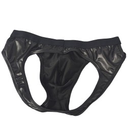 Men Faux Leather Rings Assless Panty