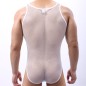 Charming Strong Men Mesh Teddy Spliced With Faux Leather