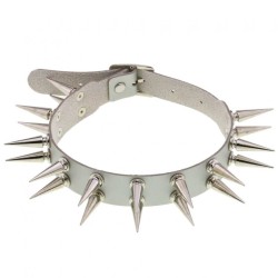 Double Row Long Spiked Rivet Collar