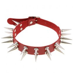 Double Row Long Spiked Rivet Collar
