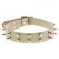 Double Row Spiked Rivet Leather Collar