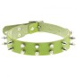 Double Row Spiked Rivet Leather Collar