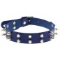 Double Row Spiked Rivet Leather Collar