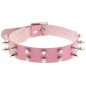 Double Row Spiked Rivet Leather Collar