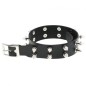 Double Row Spiked Rivet Leather Collar