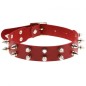 Double Row Spiked Rivet Leather Collar