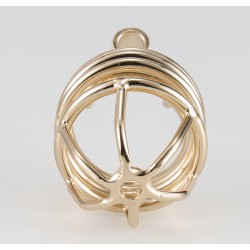 Gold Metal Chastity Cage Device