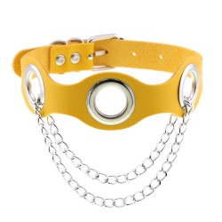 Leather Hole Breathable Chain Collar