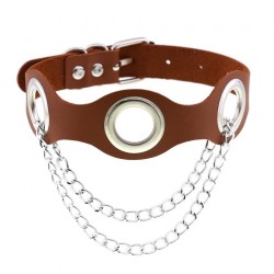 Leather Hole Breathable Chain Collar