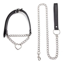 Heart Ring Metal Chain Collar