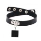 Square Pendant Neck Leather Collar