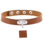 Square Pendant Neck Leather Collar