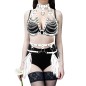 O ring Collar Bra Chain Harness With Leather Tassel Waist Belt