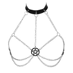Five-Star Pendant Bra Chain With Collar