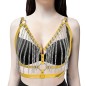 Women's Body Harness Leather Vest With Bra Chain