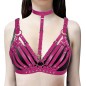 Women's Leather Vest Bra Harness With Collar