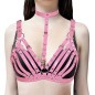 Women's Leather Vest Bra Harness With Collar