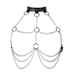 Halter Metal Chain Chest Harness With Rings