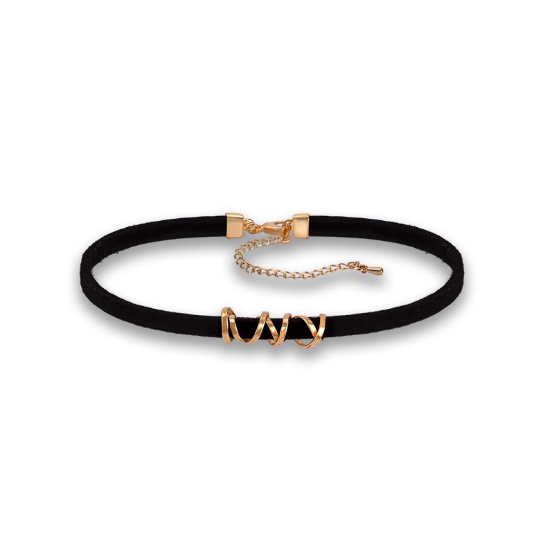 Metal Spiral Suede Choker