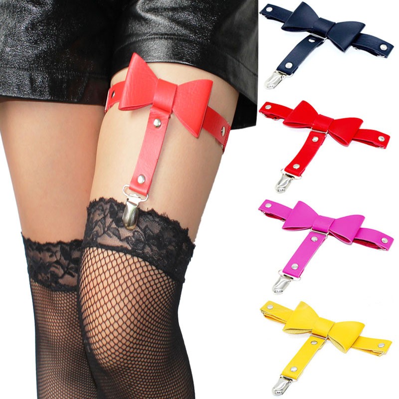 SM901 Bowknot Leg Ring Leather Garter