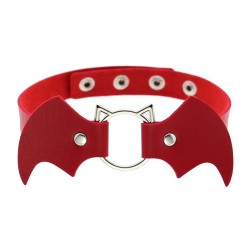 Bat Vampire Leather Collar