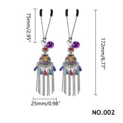 Scallop Feather Ethnic Tassel Nipple Clamp