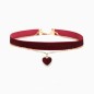 N320 Heart Pendant Velvet Collar