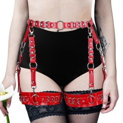 SM505 Punk Body Harness Ring Buckled Garter Waist Belt