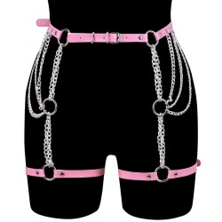 SM507 O Ring Chain Leg Strap Leather Body Harness