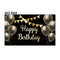 D801 Black&amp;Golden Birthday Banner