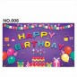 D801 Black&amp;Golden Birthday Banner