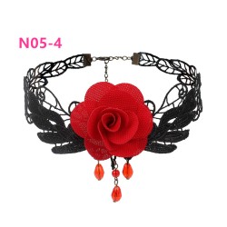 N305 Steam Punk Chain Tassel Lace Collar