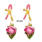 Pink Flower Golden Nipple Clamp