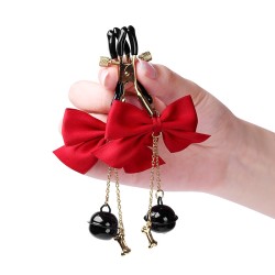 Dog Bone Bell Bowknot Nipple Clamp