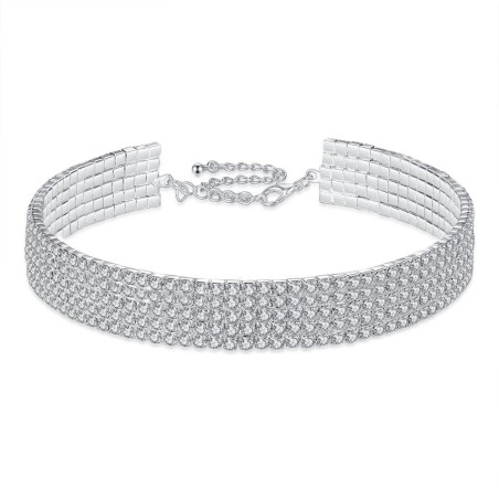 N328 Elastic Multi Layer Diamond Collar