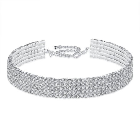 N328 Elastic Multi Layer Diamond Collar