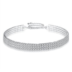 N328 Elastic Multi Layer Diamond Collar