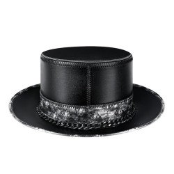 Steampunk Leather Top Hat For Halloween