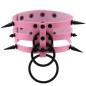 Three-row Black-ring Rivet Spiked Collar